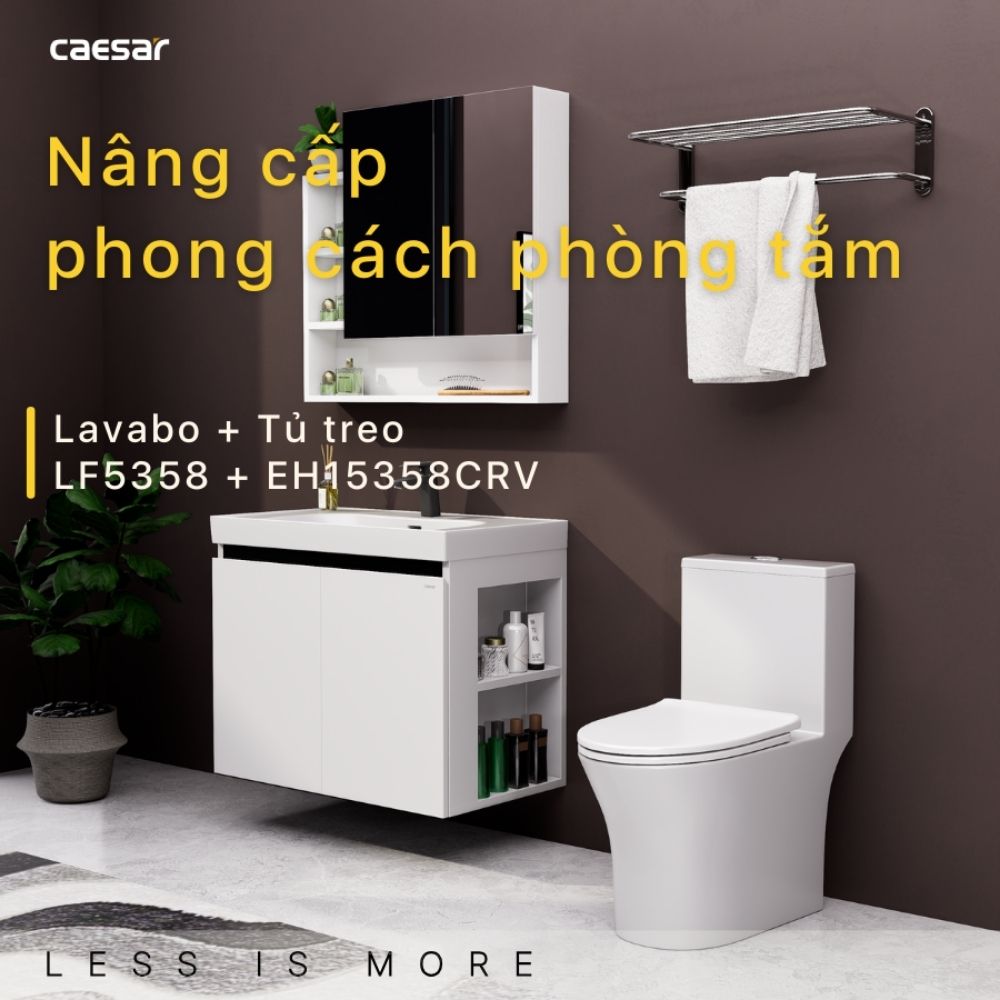 Bộ tủ chậu cabinet treo Caesar LF5358+EH15358CRV