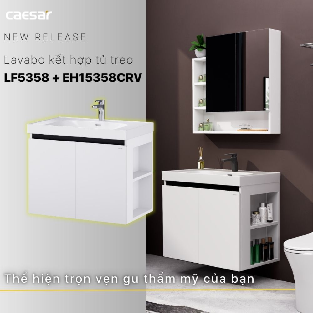 Bộ tủ chậu cabinet treo Caesar LF5358+EH15358CRV