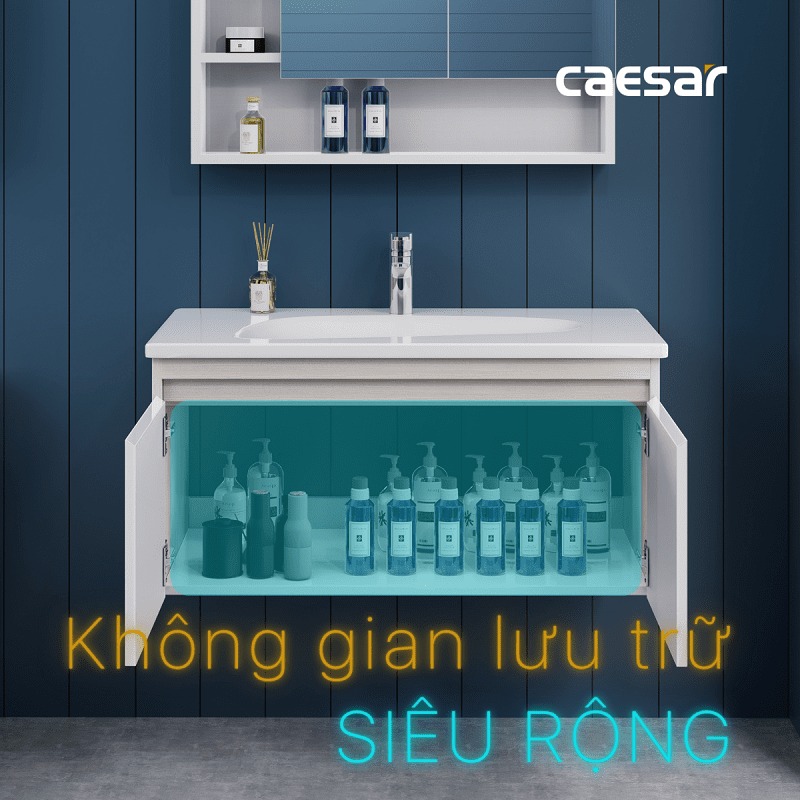 Bộ tủ chậu cabinet treo màu trắng Caesar LF5368+EH05368ADV