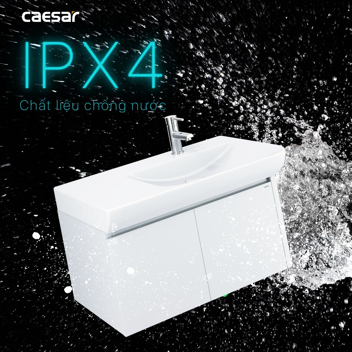 Bộ tủ chậu cabinet treo màu trắng Caesar LF5374+EH05374AV