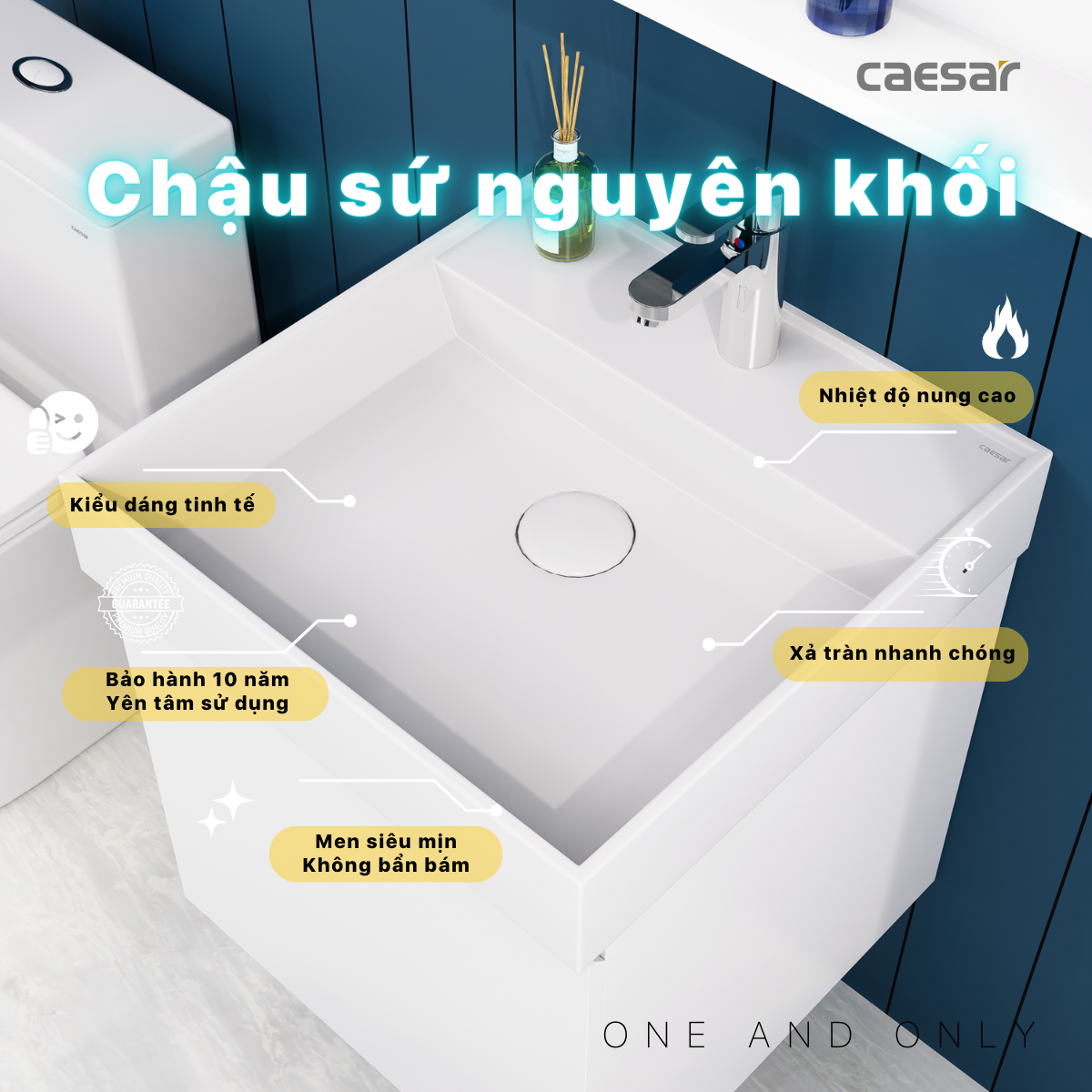 Tủ lavabo liền bàn Caesar LF5380+EH05380AV