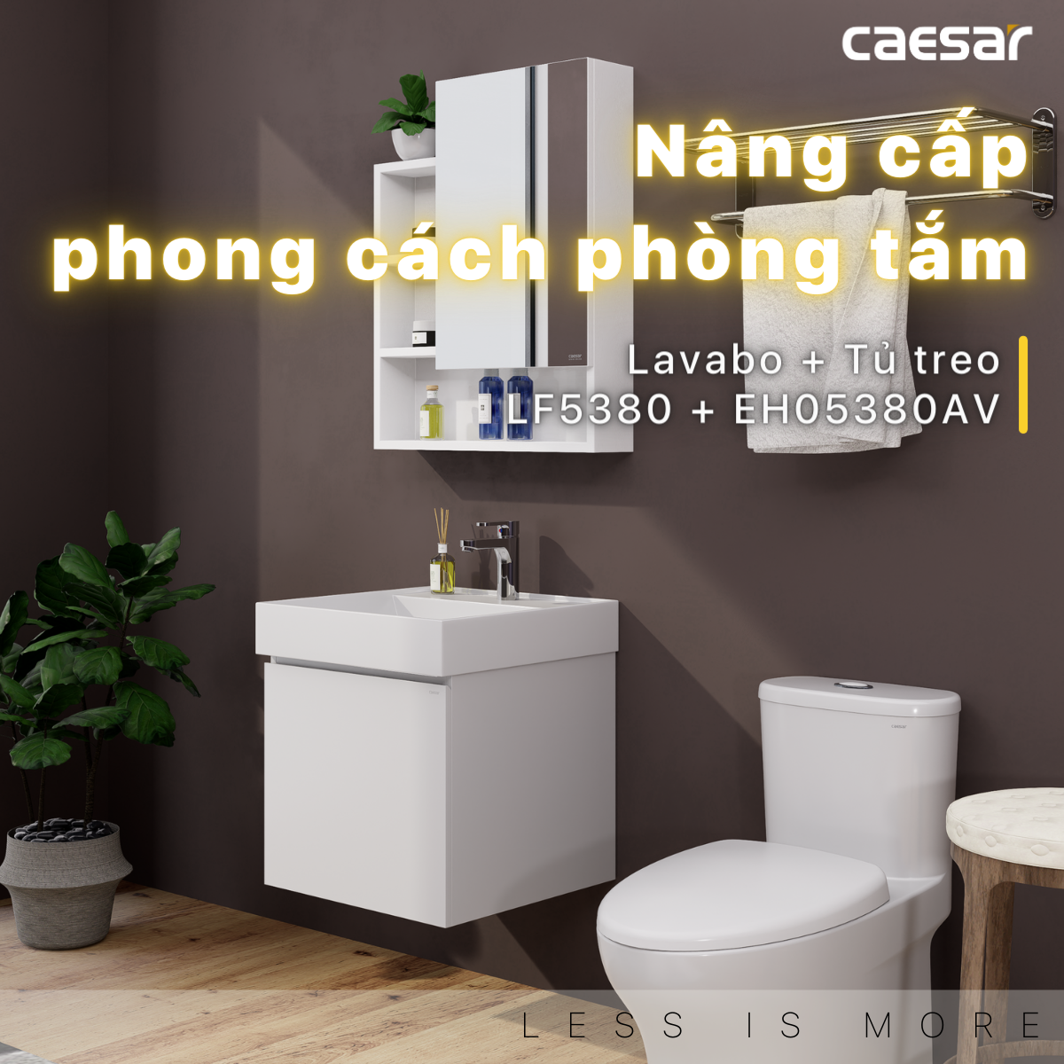 Tủ lavabo liền bàn Caesar LF5380+EH05380AV