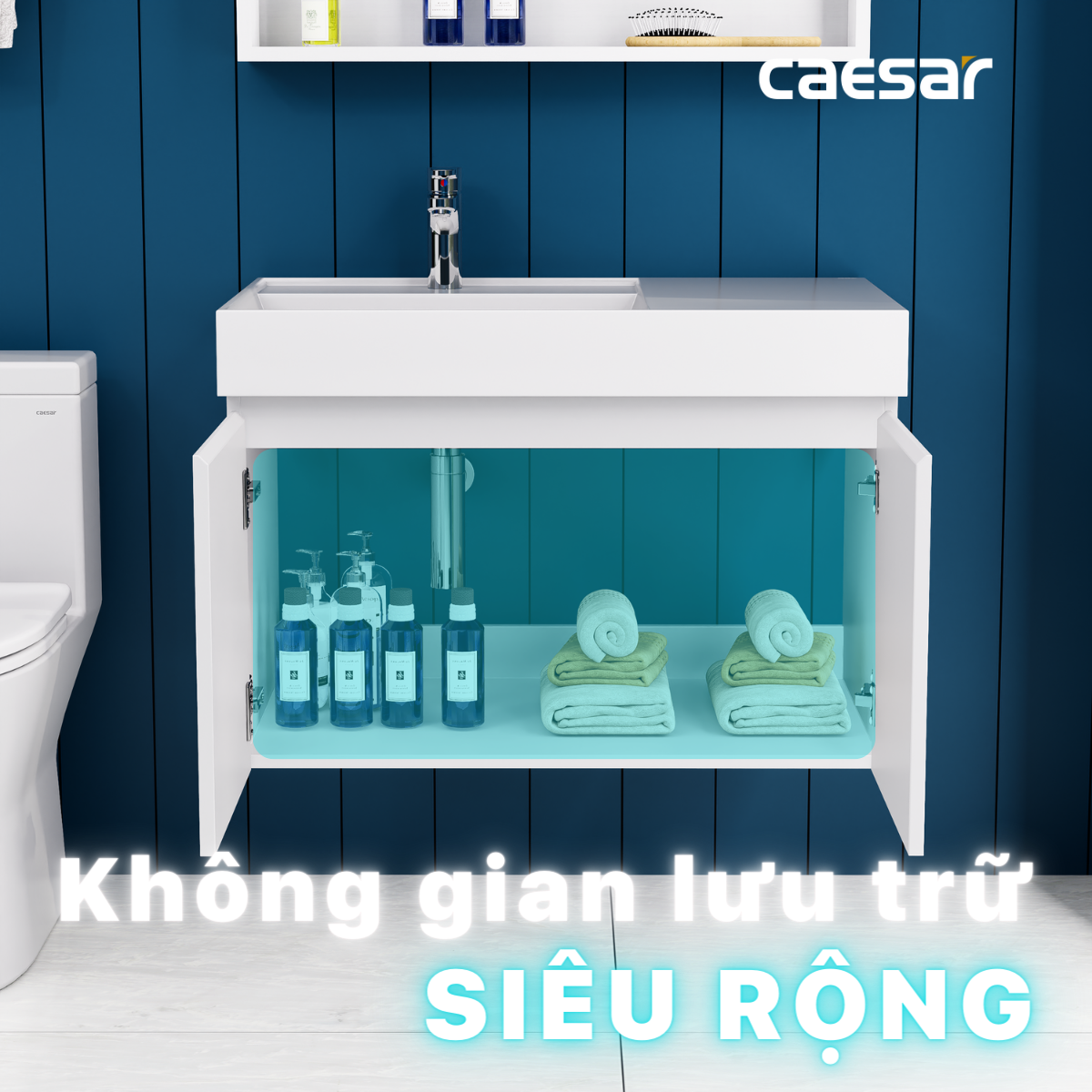 Tủ lavabo liền bàn Caesar LF5382+EH05382AV/ EH05382DWV
