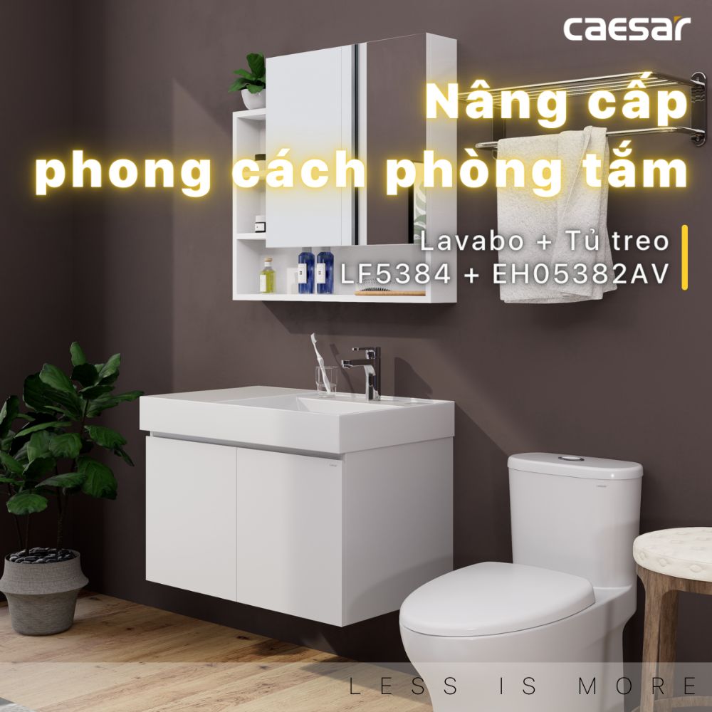 Bộ tủ lavabo Caesar LF5384+EH05382AV