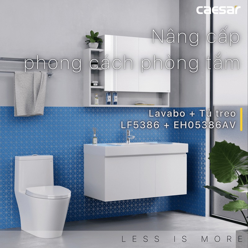 Tủ lavabo liền bàn Caesar LF5386+EH05386AV
