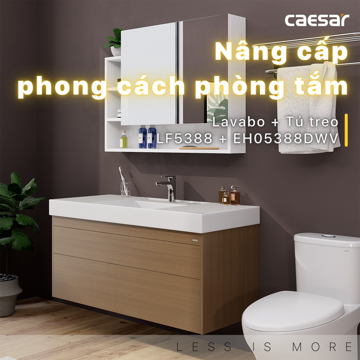 Bộ tủ chậu cabinet Caesar LF5388+EH05388DWV
