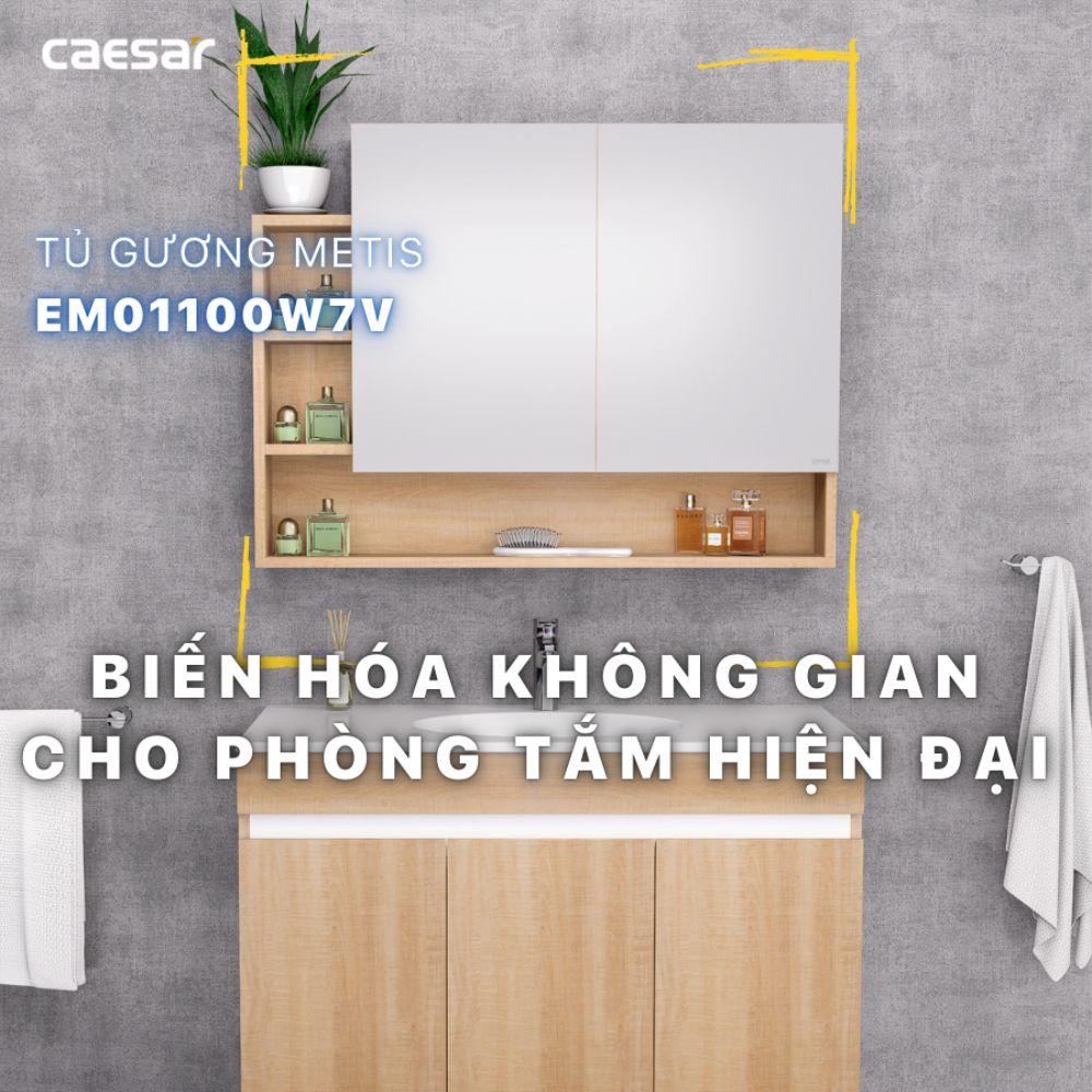 Tủ gương Caesar EM01100W7V