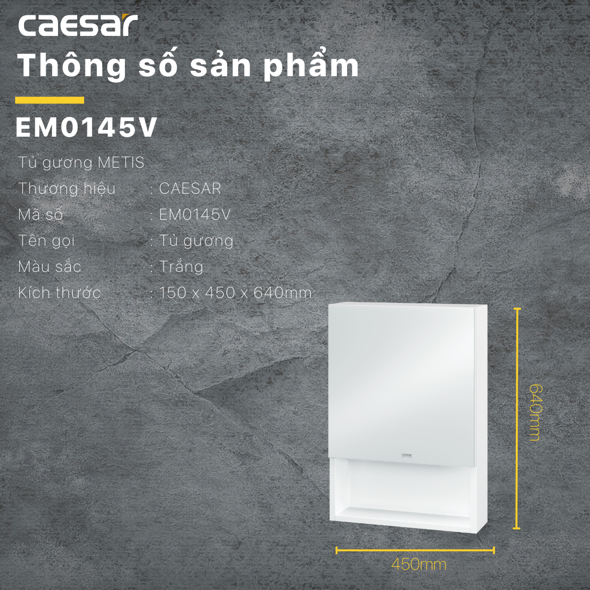 Tủ gương Caesar EM0145V