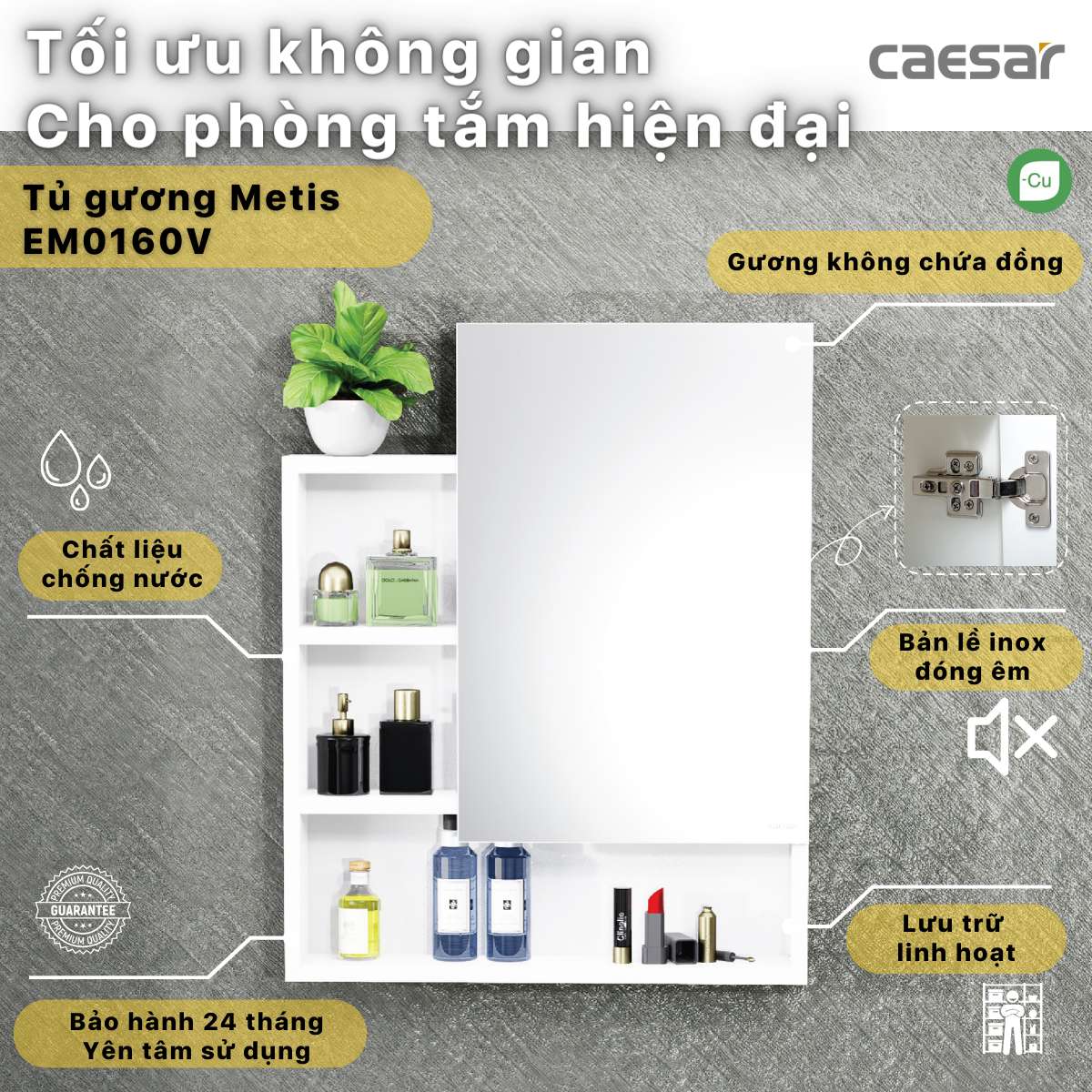 Tủ gương Caesar EM0160V