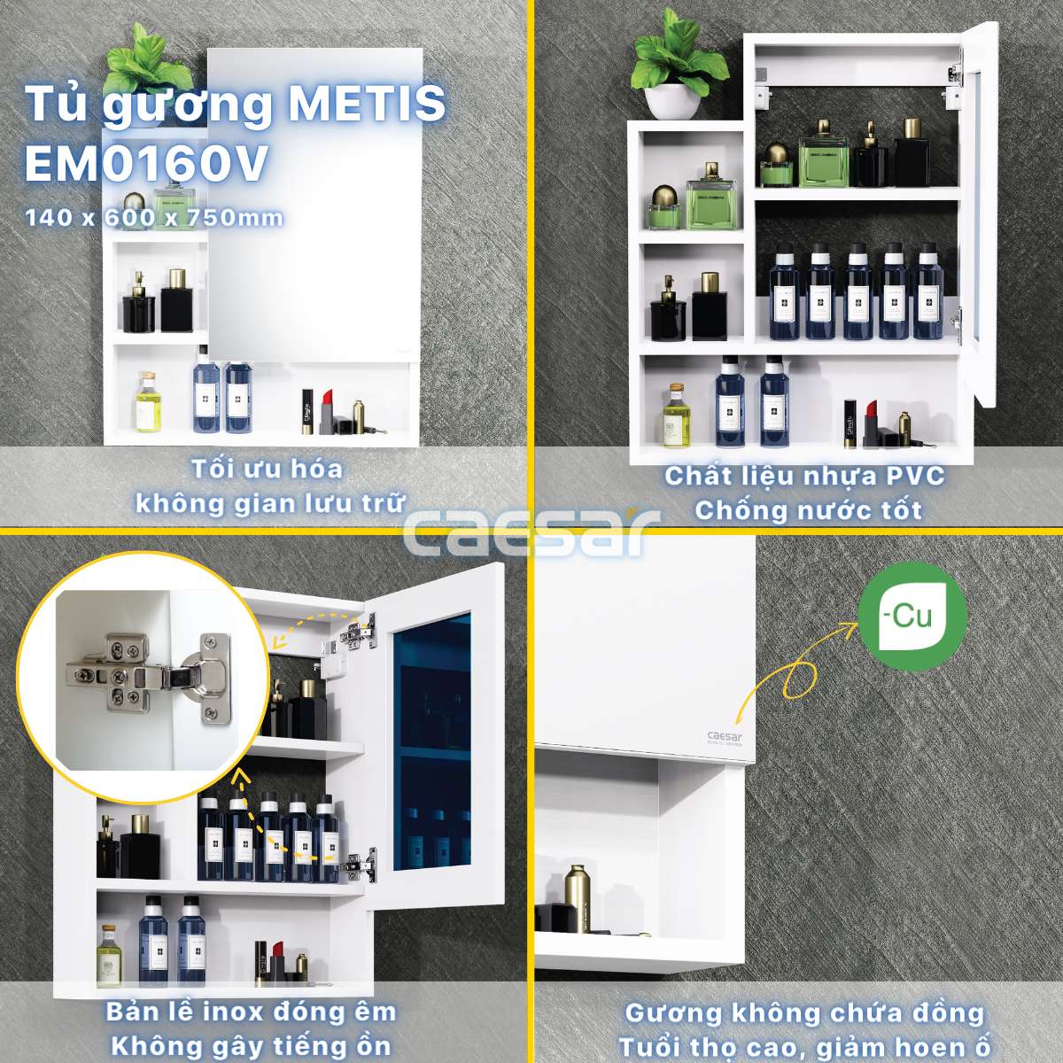 Tủ gương Caesar EM0160V