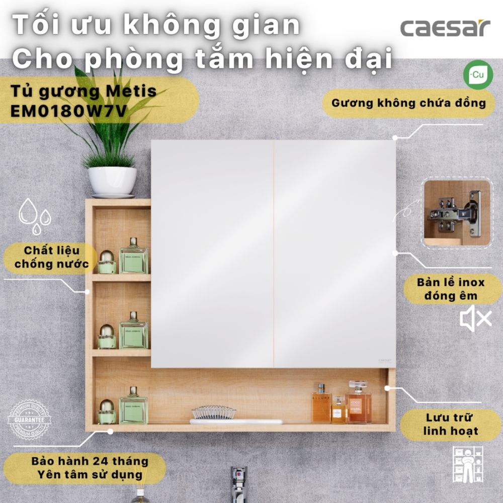 Tủ gương Caesar EM0180W7V