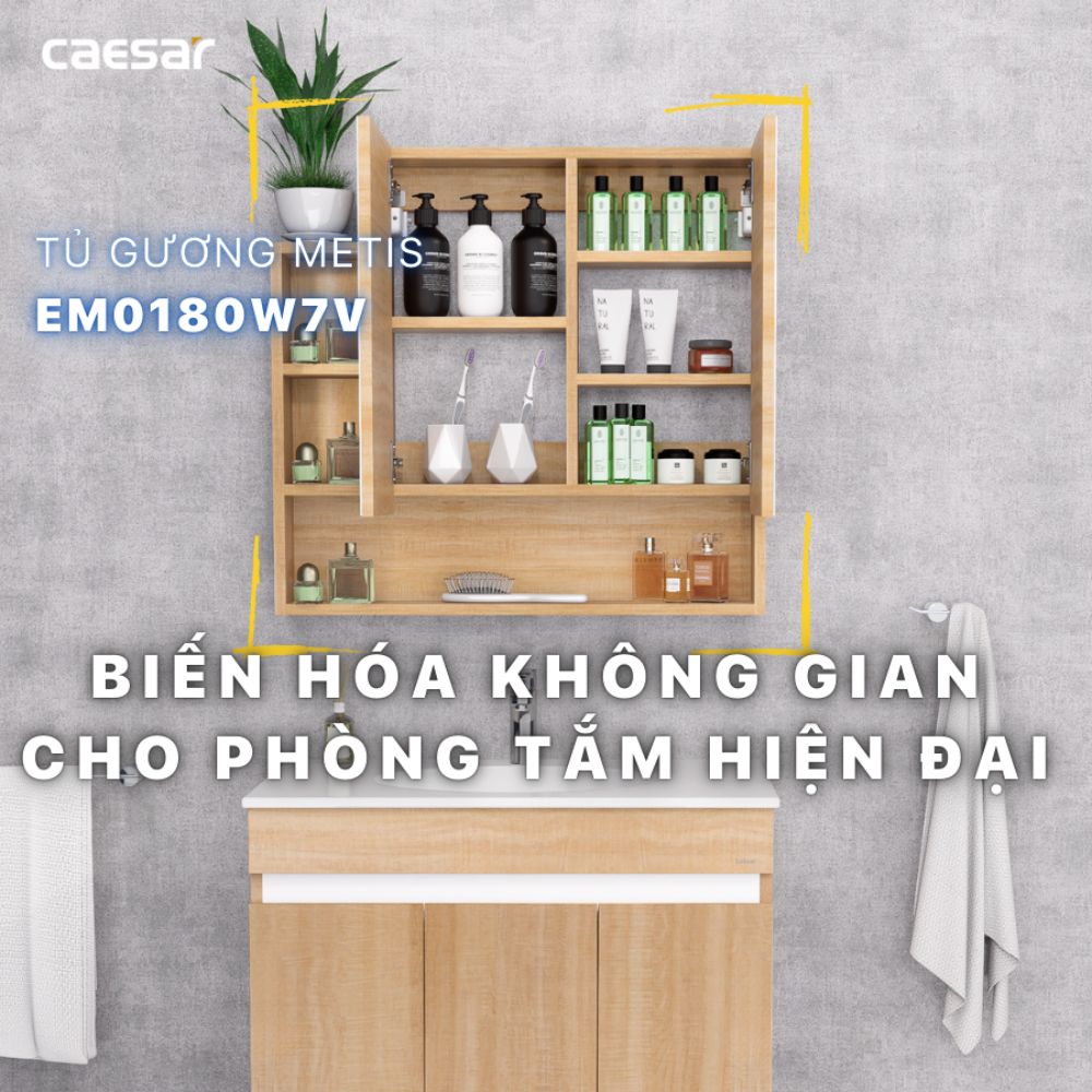 Tủ gương Caesar EM0180W7V