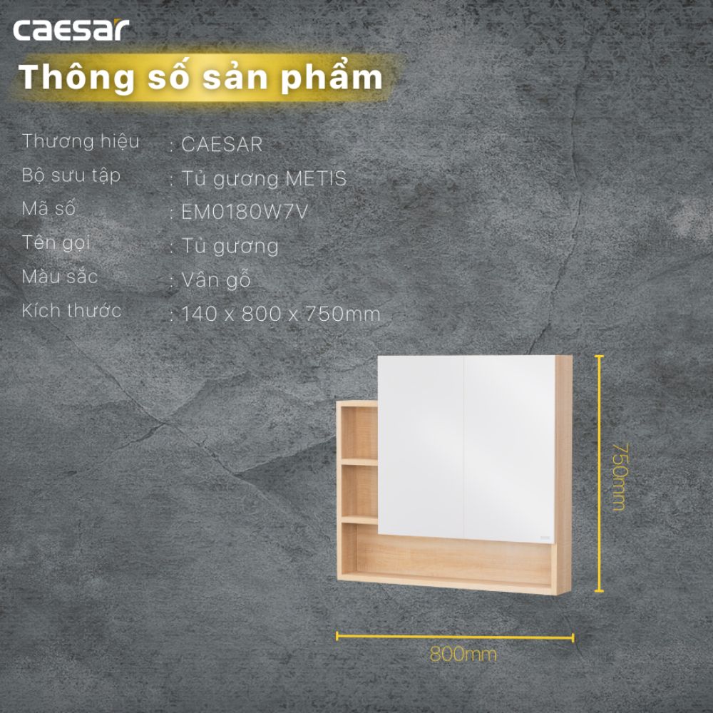 Tủ gương Caesar EM0180W7V