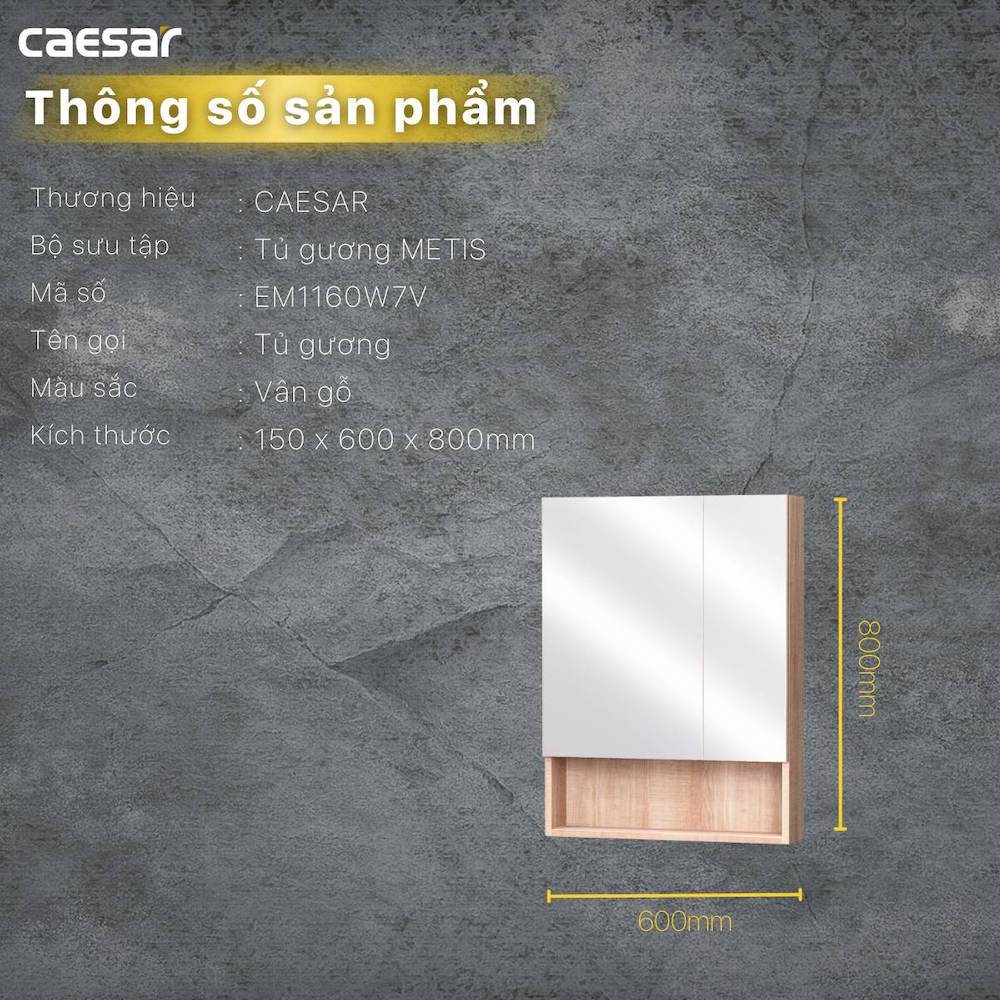 Tủ gương CAESAR EM1160W7V