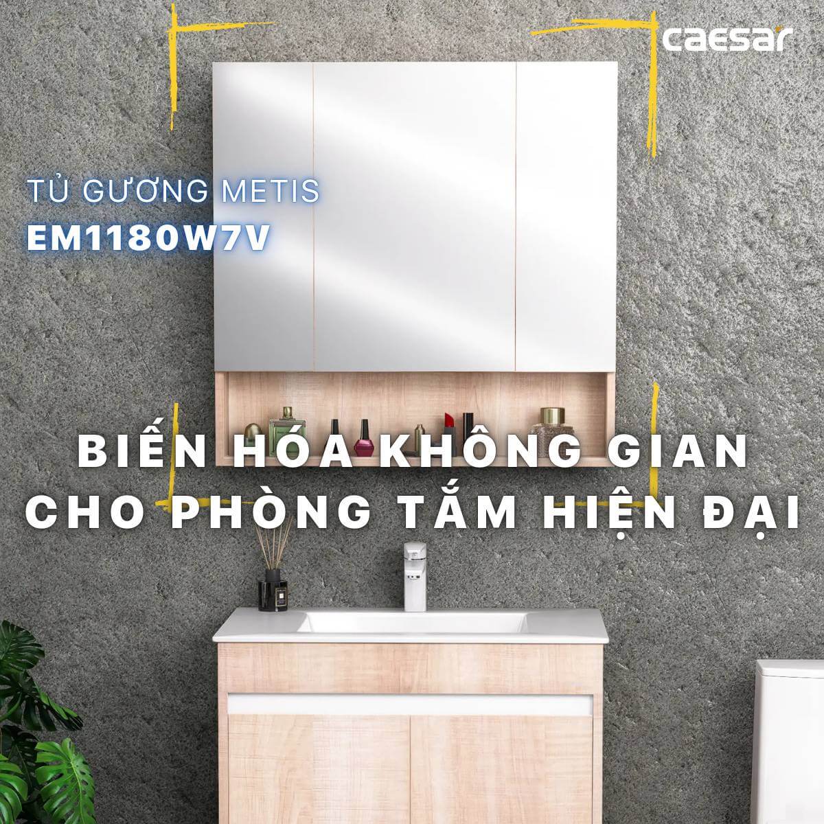 Tủ gương CAESAR EM1180W7V