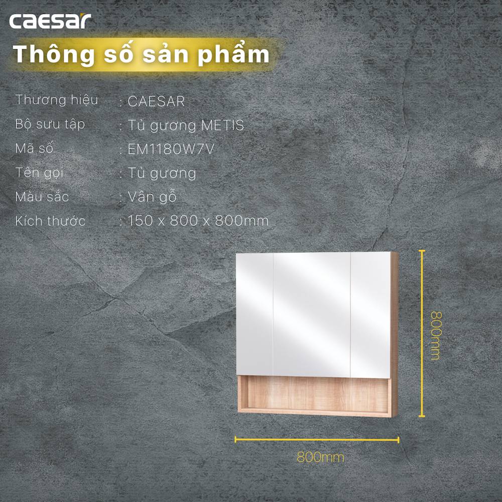 Tủ gương CAESAR EM1180W7V