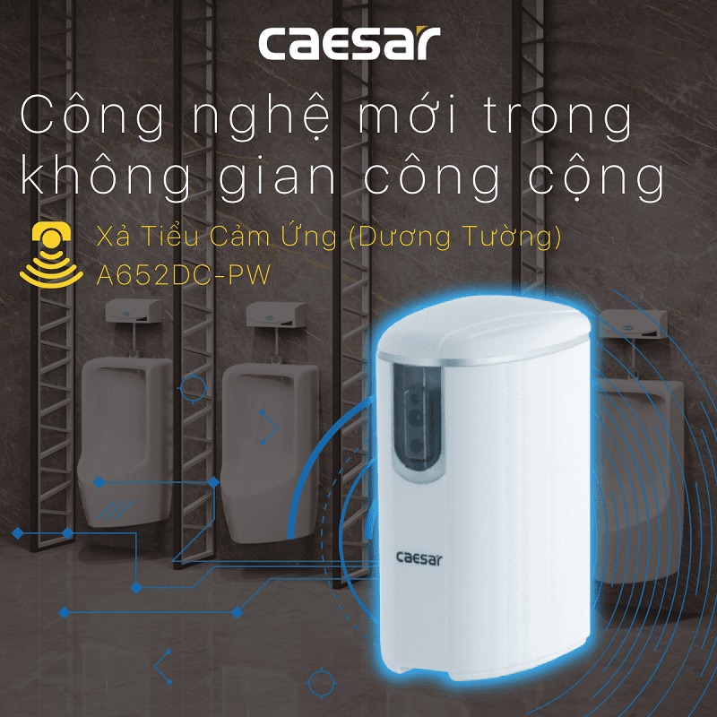 Van xả cảm ứng bồn tiểu nam Caesar A652DC-PW (A652DCPW)