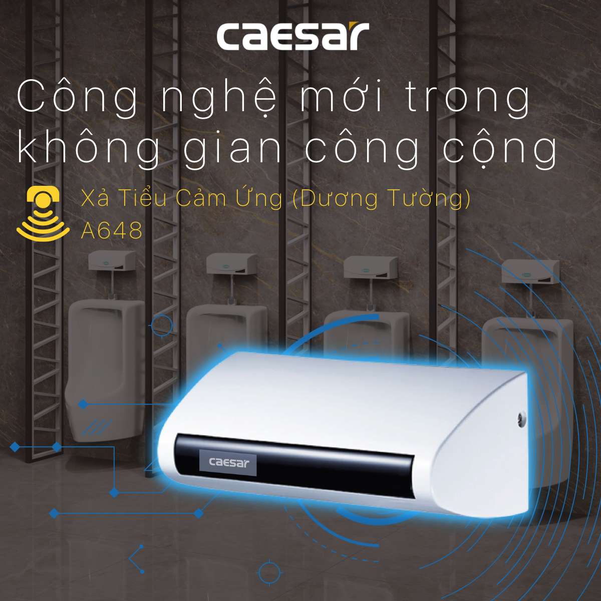 Van xả cảm ứng bồn tiểu nam Caesar A648
