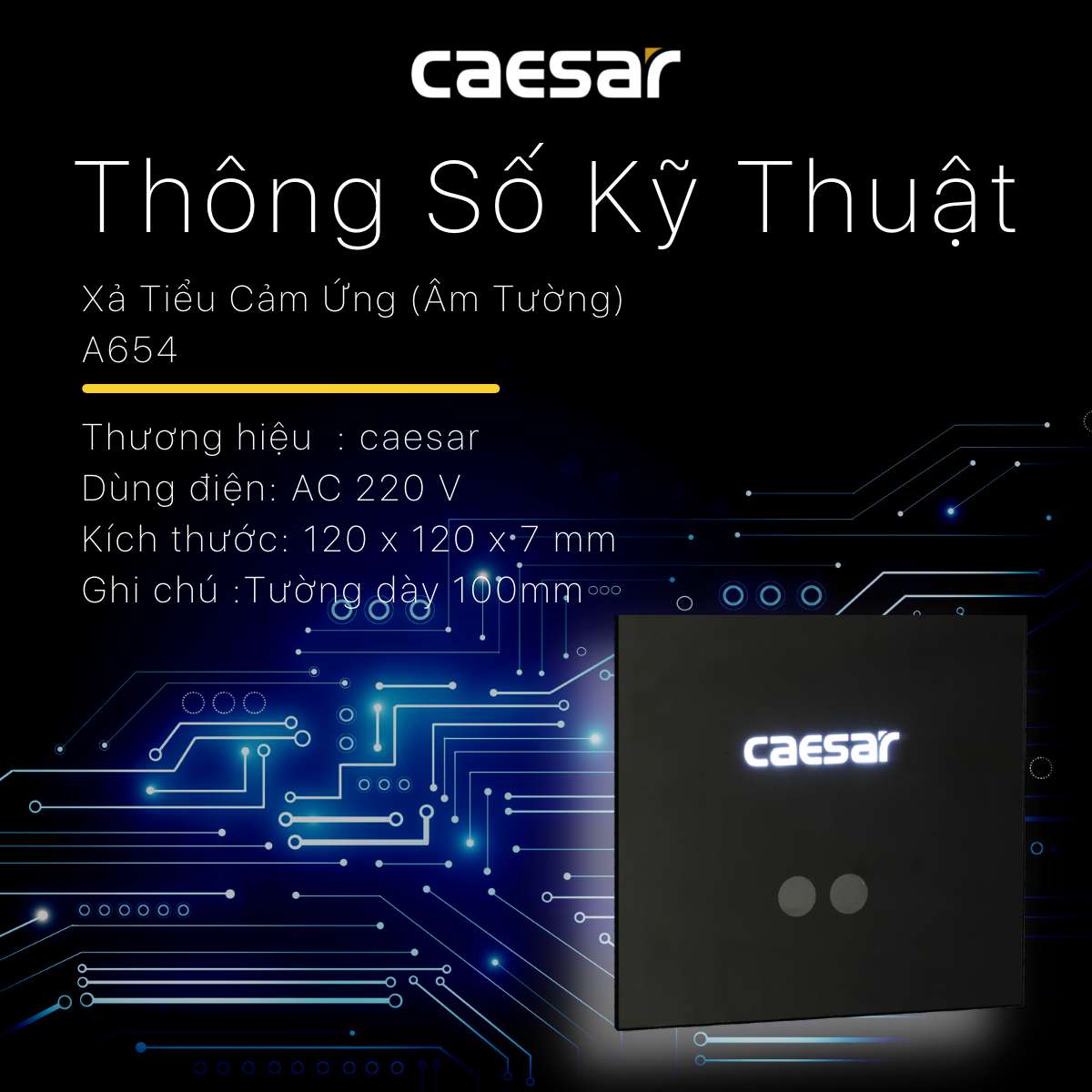 Van xả cảm ứng bồn tiểu nam Caesar A654