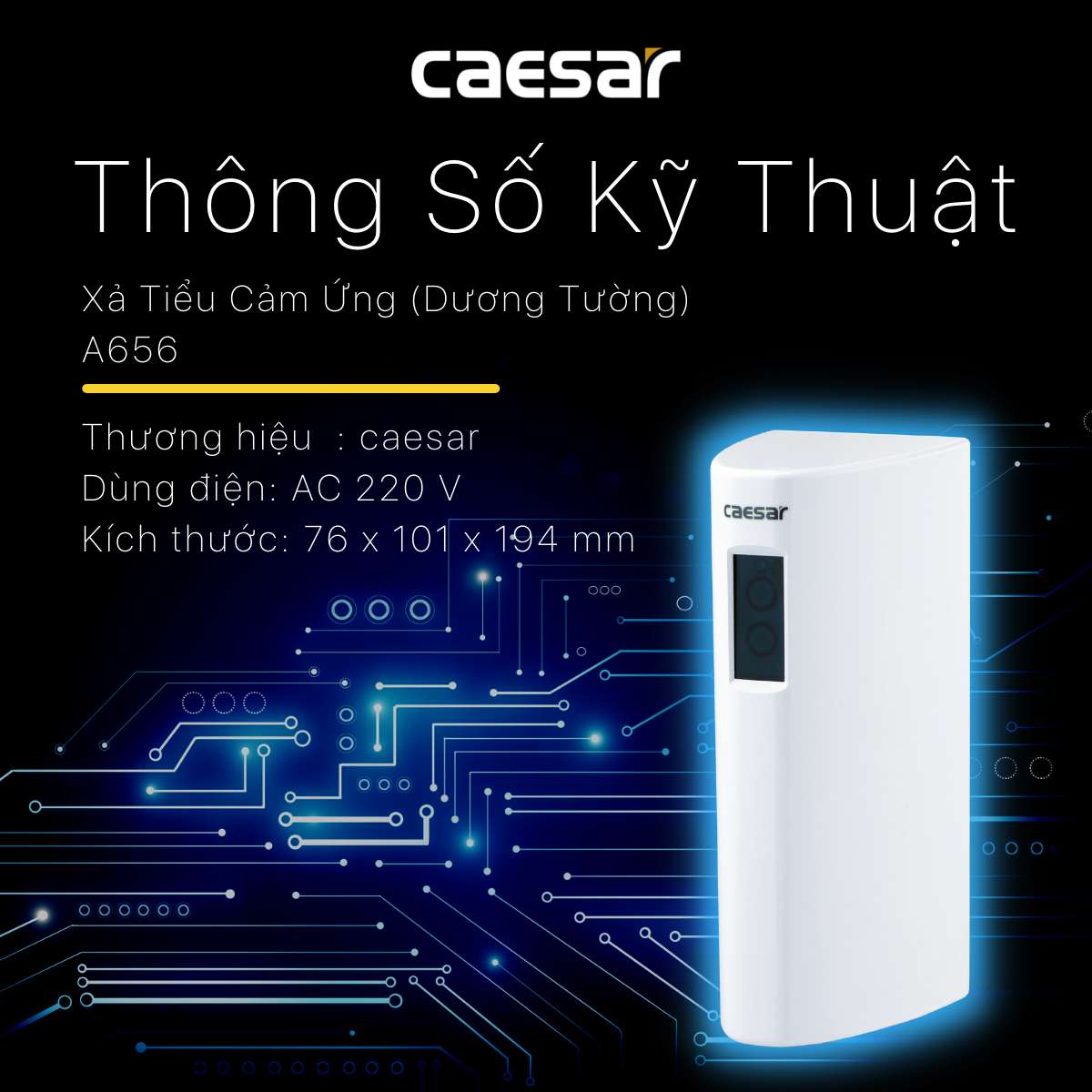 Van tiểu cảm ứng dùng điện Caesar A656