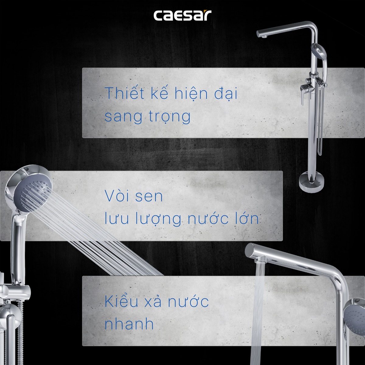 Vòi sen bồn tắm nóng lạnh Caesar AS489C