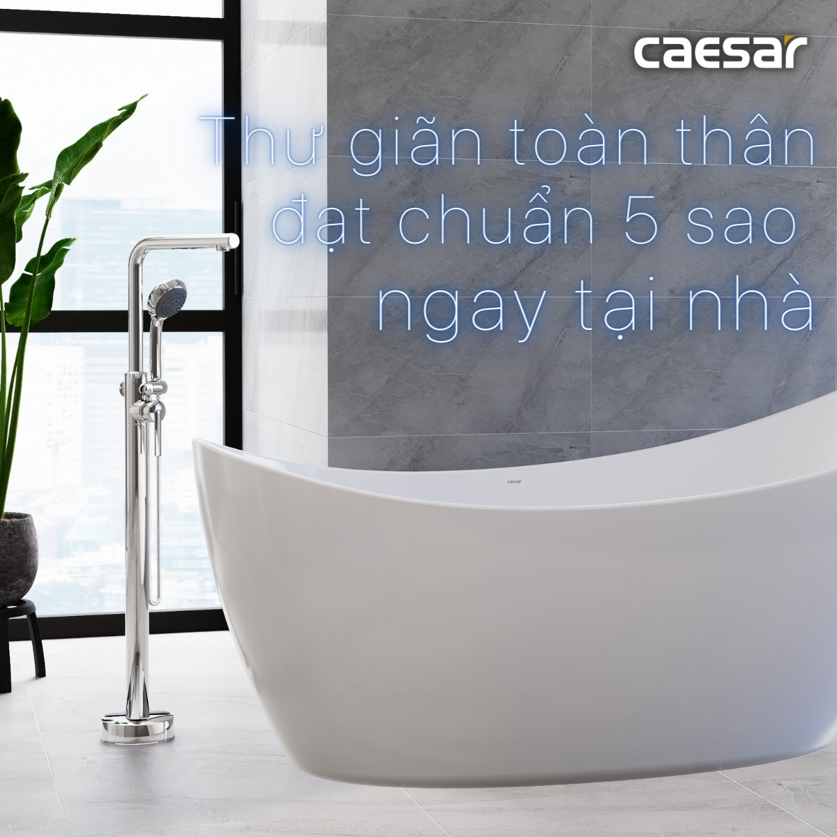 Vòi sen bồn tắm nóng lạnh Caesar AS489C