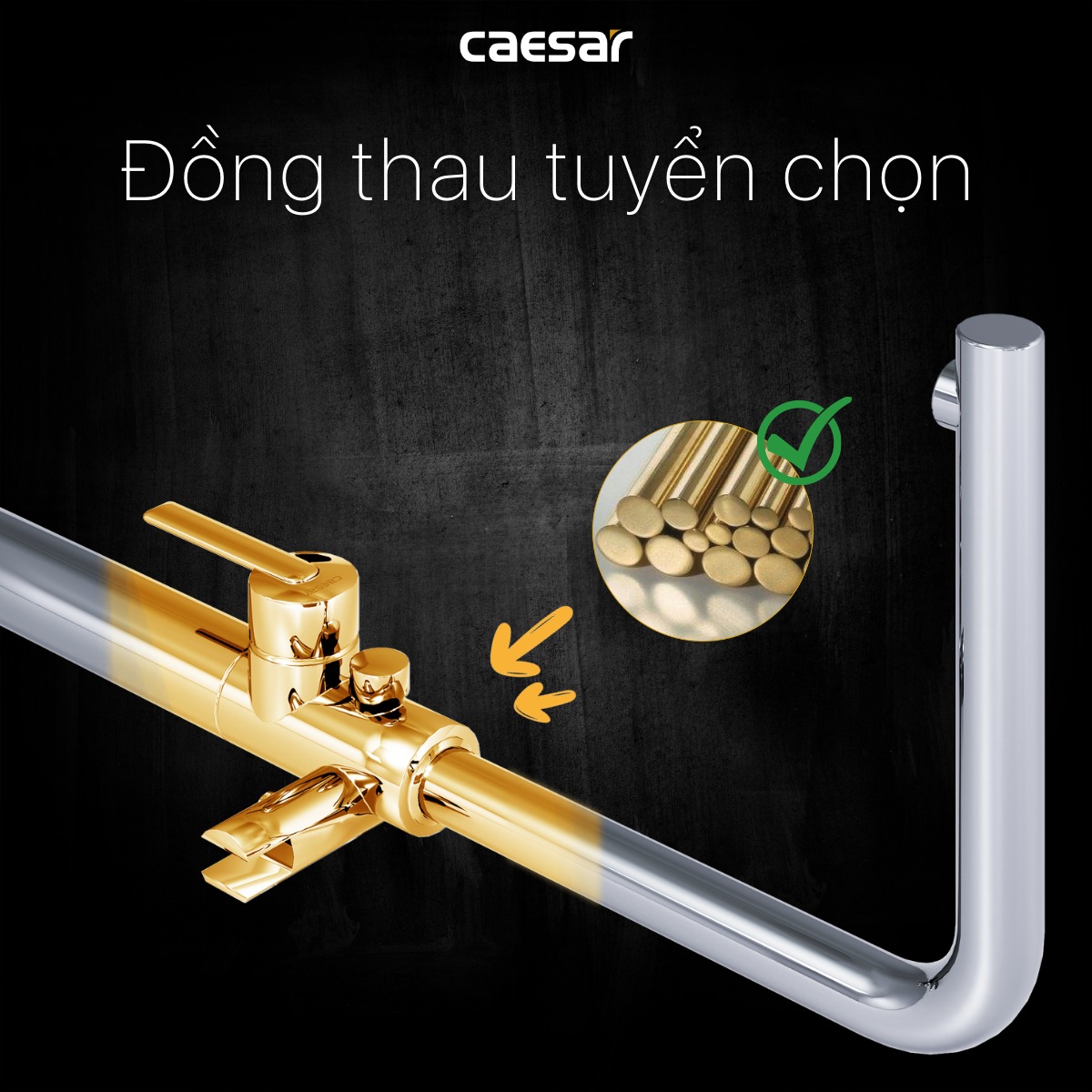 Vòi sen bồn tắm nóng lạnh Caesar AS489C