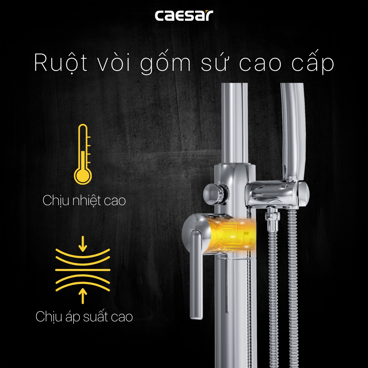 Vòi sen bồn tắm nóng lạnh Caesar AS489C