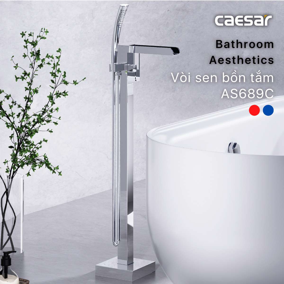Vòi bồn tắm nóng lạnh Caesar AS689C