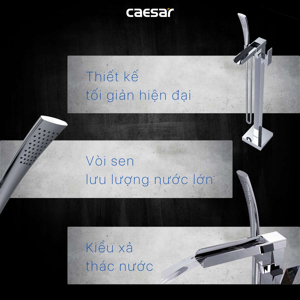 Vòi bồn tắm nóng lạnh Caesar AS689C