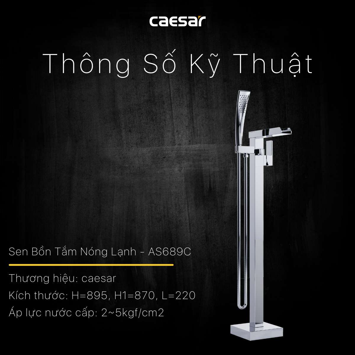 Vòi bồn tắm nóng lạnh Caesar AS689C