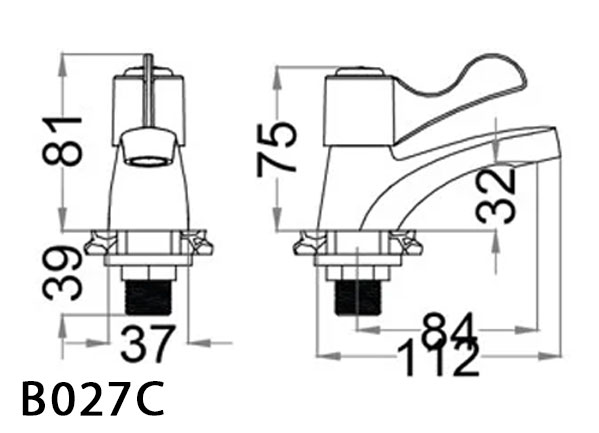 Vòi chậu lavabo lạnh Caesar B027C