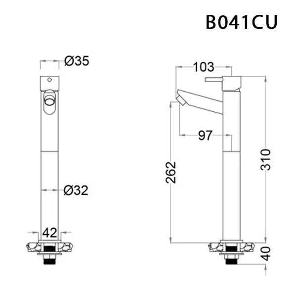 Vòi chậu lavabo lạnh Caesar B041CU