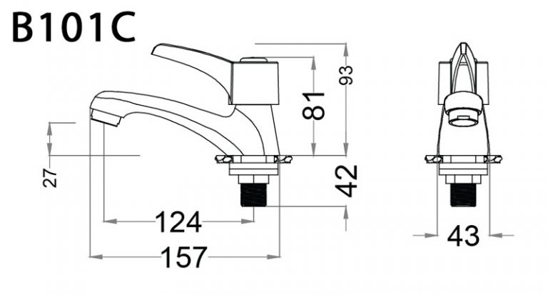 Vòi chậu lavabo lạnh Caesar B101C