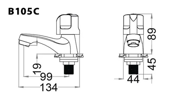 Vòi chậu lavabo lạnh Caesar B105C
