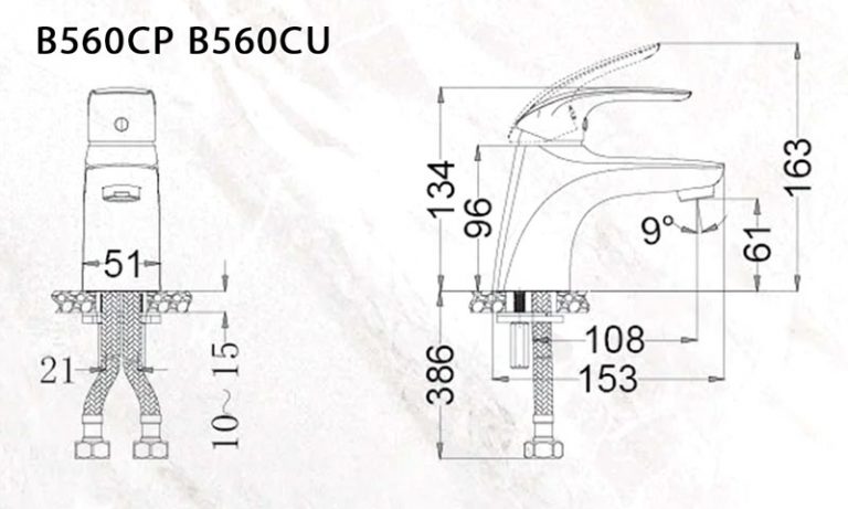 Vòi chậu lavabo nóng lạnh Caesar B560CU