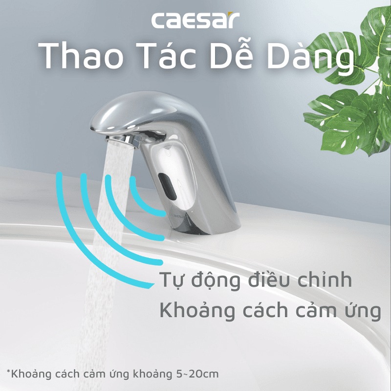 Vòi chậu lavabo cảm ứng nước lạnh Caesar A910