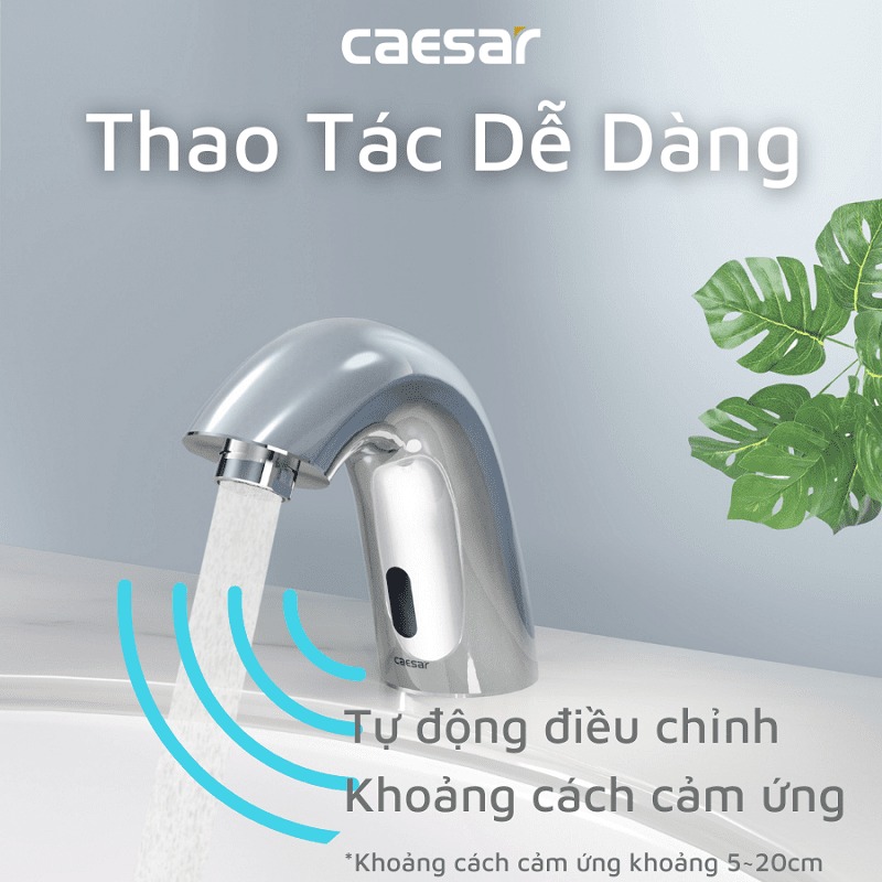 Vòi chậu lavabo cảm ứng nước lạnh Caesar A911
