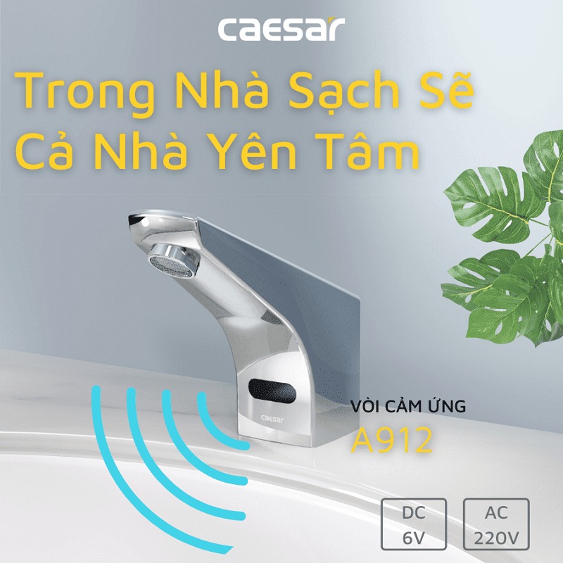 Vòi chậu lavabo cảm ứng nước lạnh Caesar A912