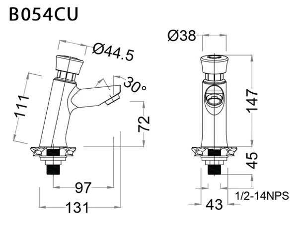 Vòi chậu lavabo lạnh Caesar B054CU
