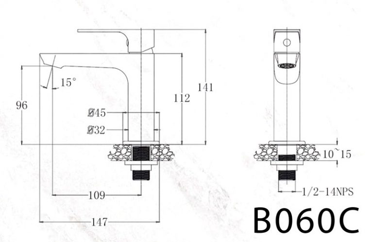 Vòi chậu lavabo lạnh Caesar B060C