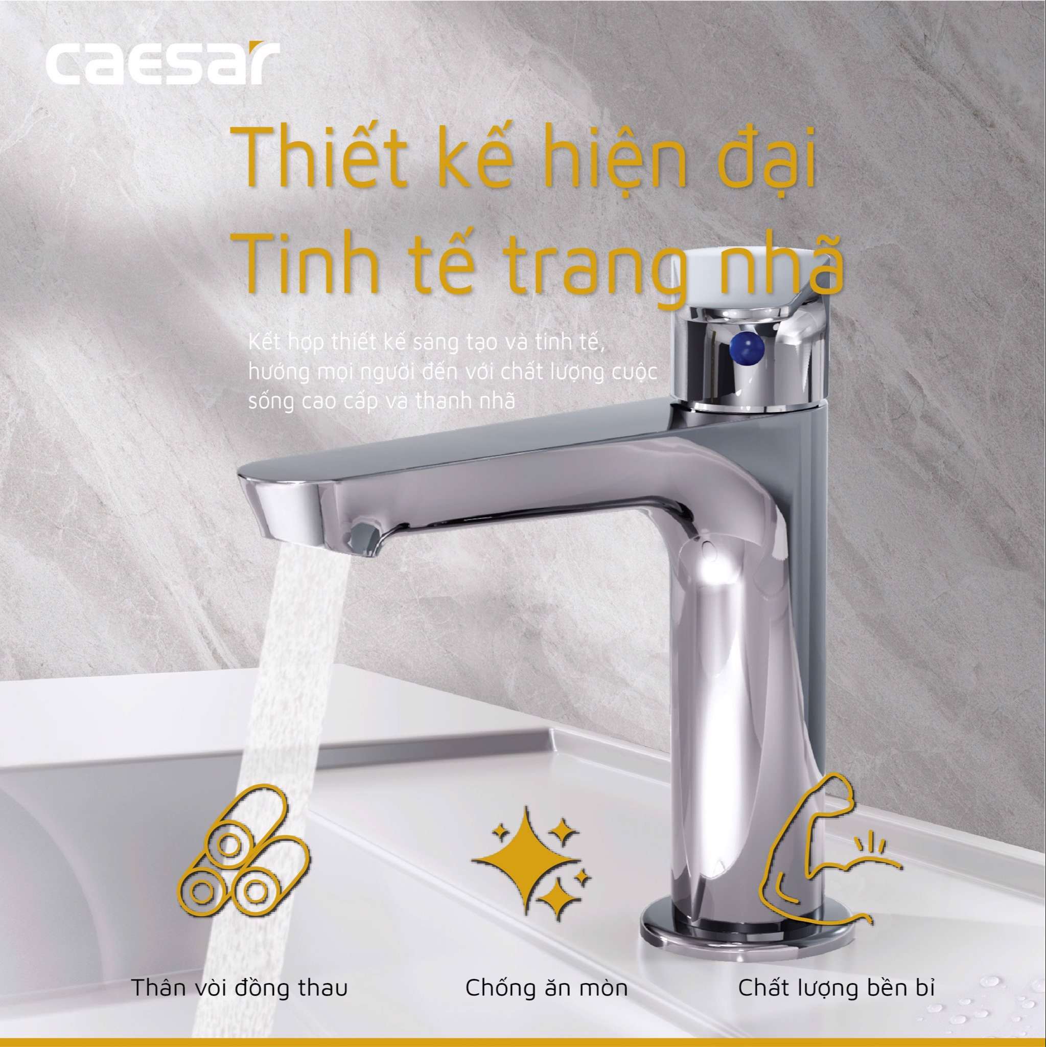 Vòi chậu lavabo lạnh Caesar B060CU