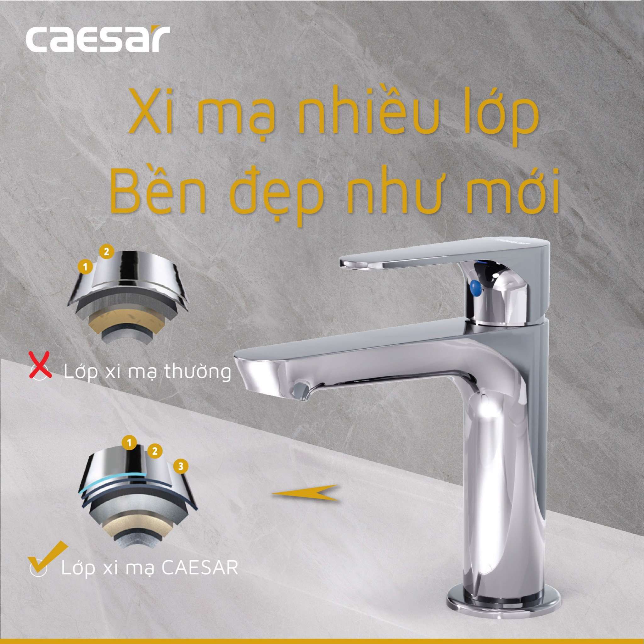 Vòi chậu lavabo lạnh Caesar B060CU