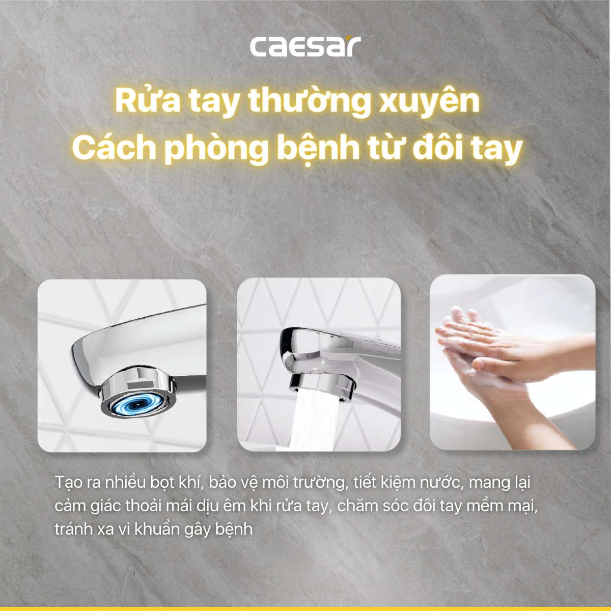 Vòi chậu lavabo nóng lạnh Caesar B170CU