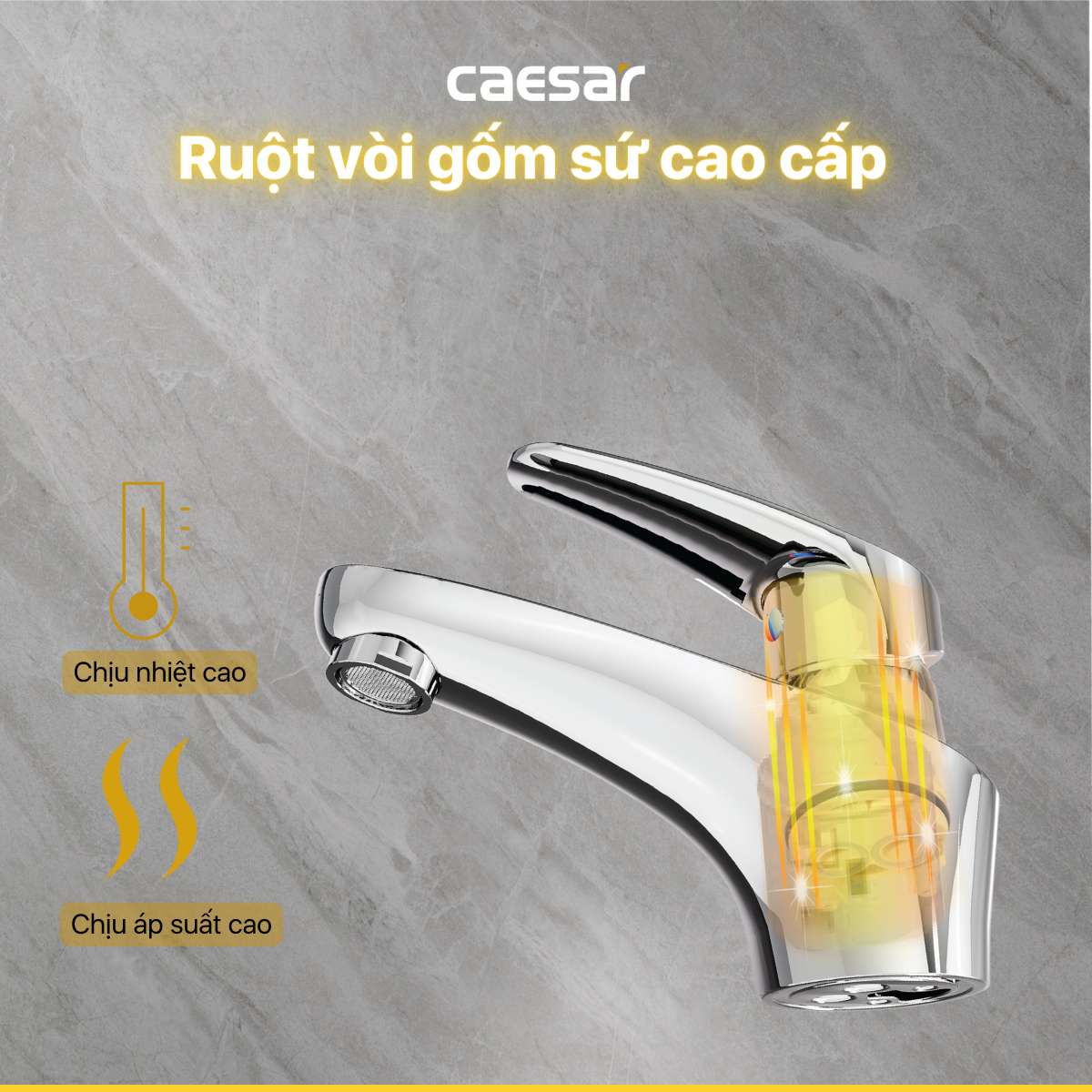 Vòi chậu lavabo nóng lạnh Caesar B170CU