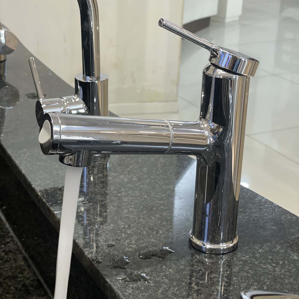 Vòi chậu lavabo nóng lạnh dây rút Caesar B196C