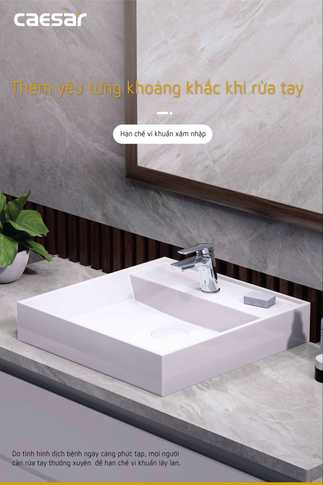 Vòi chậu lavabo nóng lạnh Caesar B200CU