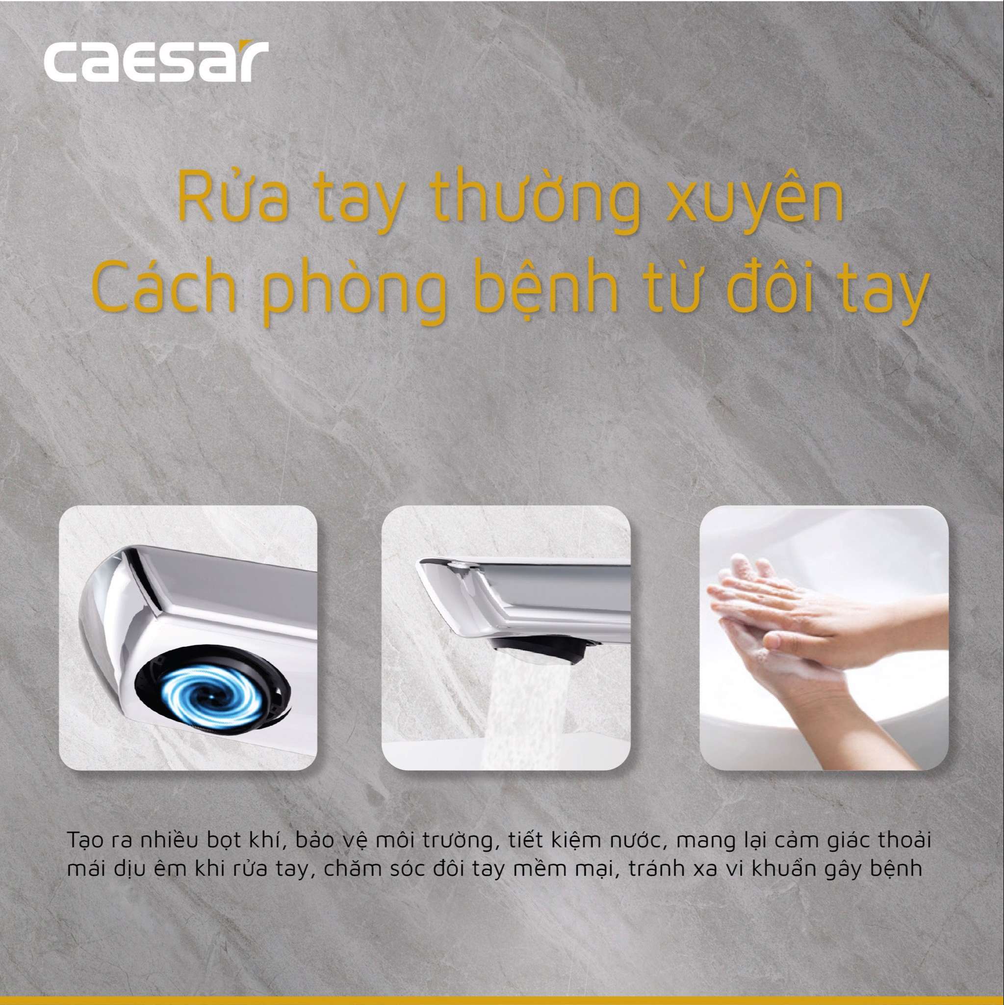 Vòi chậu lavabo nóng lạnh Caesar B200CU