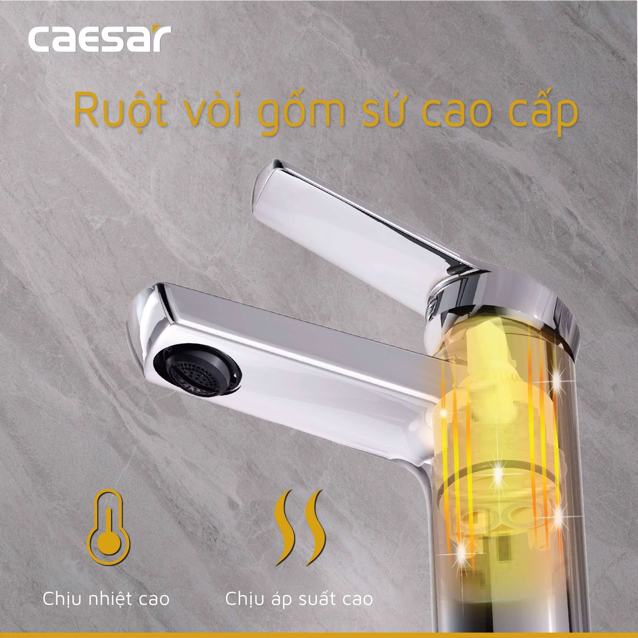 Vòi chậu lavabo nóng lạnh Caesar B200CU