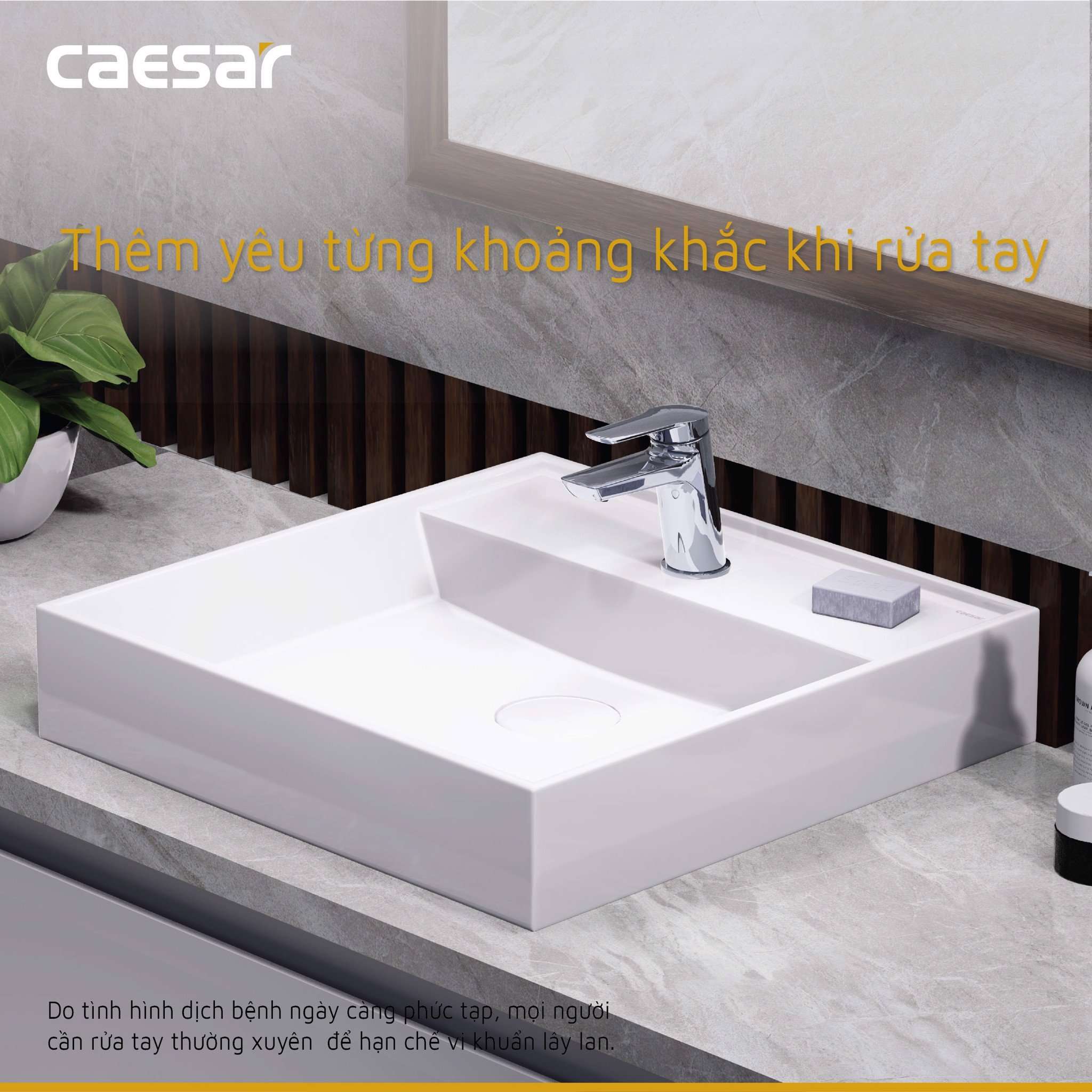 Vòi chậu lavabo nóng lạnh Caesar B200CU